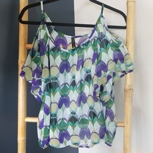 Multicolored sheer top